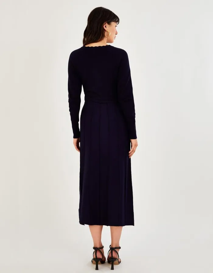 Monsoon Knit Midi Dress With LENZING ECOVERO Blue Women Knitwear Monsoon Knit Midi Dress With LENZING ECOVERO Blue Women Knitwear