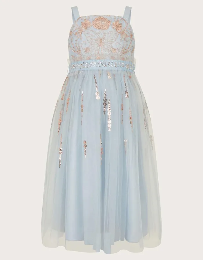Monsoon Land Of Wonder Aurora Embellished Maxi Dress Blue Children Dresses