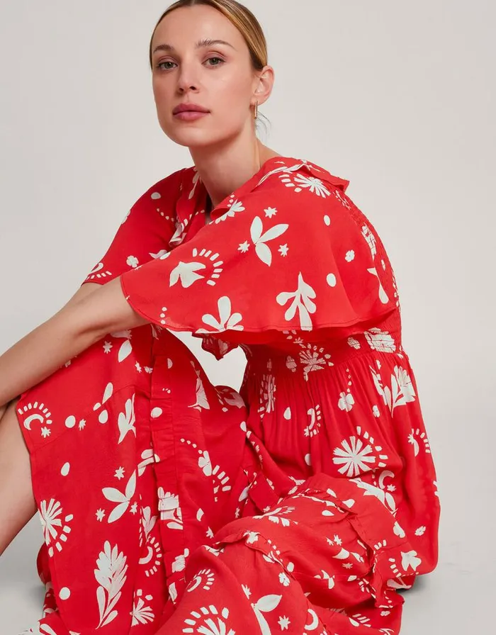 Monsoon Lily Tiered Ruffle Dress Red Women Day Dresses Monsoon Lily Tiered Ruffle Dress Red Women Day Dresses