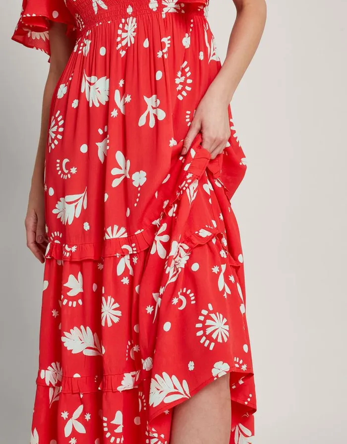 Monsoon Lily Tiered Ruffle Dress Red Women Day Dresses Monsoon Lily Tiered Ruffle Dress Red Women Day Dresses