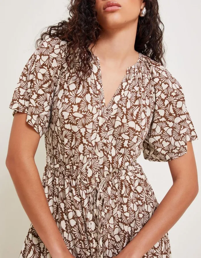 Monsoon Natalia Jersey Print Shirt Dress Brown Women Midi Dresses Monsoon Natalia Jersey Print Shirt Dress Brown Women Midi Dresses