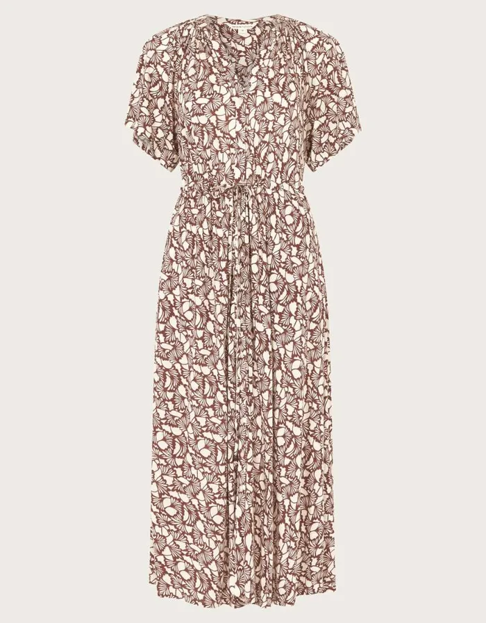 Monsoon Natalia Jersey Print Shirt Dress Brown Women Midi Dresses Monsoon Natalia Jersey Print Shirt Dress Brown Women Midi Dresses
