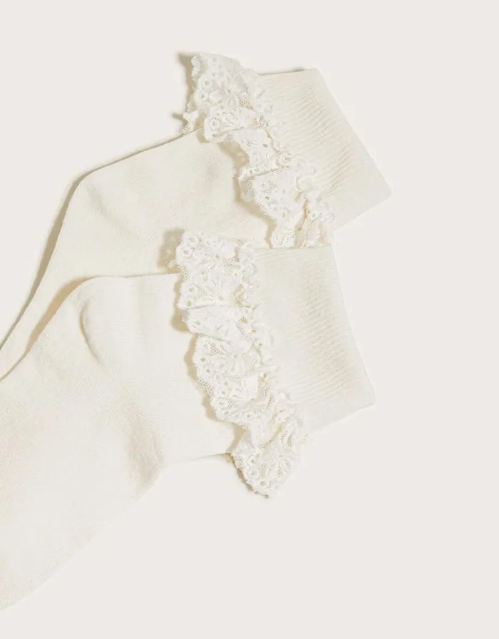 Monsoon Olivia Bow Lace Socks Ivory Children Girls039 Tights and Socks Monsoon Olivia Bow Lace Socks Ivory Children Girls039 Tights and Socks