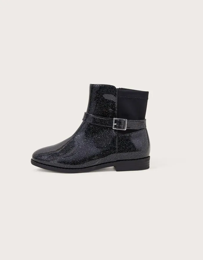 Monsoon Patent Glitter Ankle Boots Black Children Girls039 Shoes and Sandals Monsoon Patent Glitter Ankle Boots Black Children Girls039 Shoes and Sandals