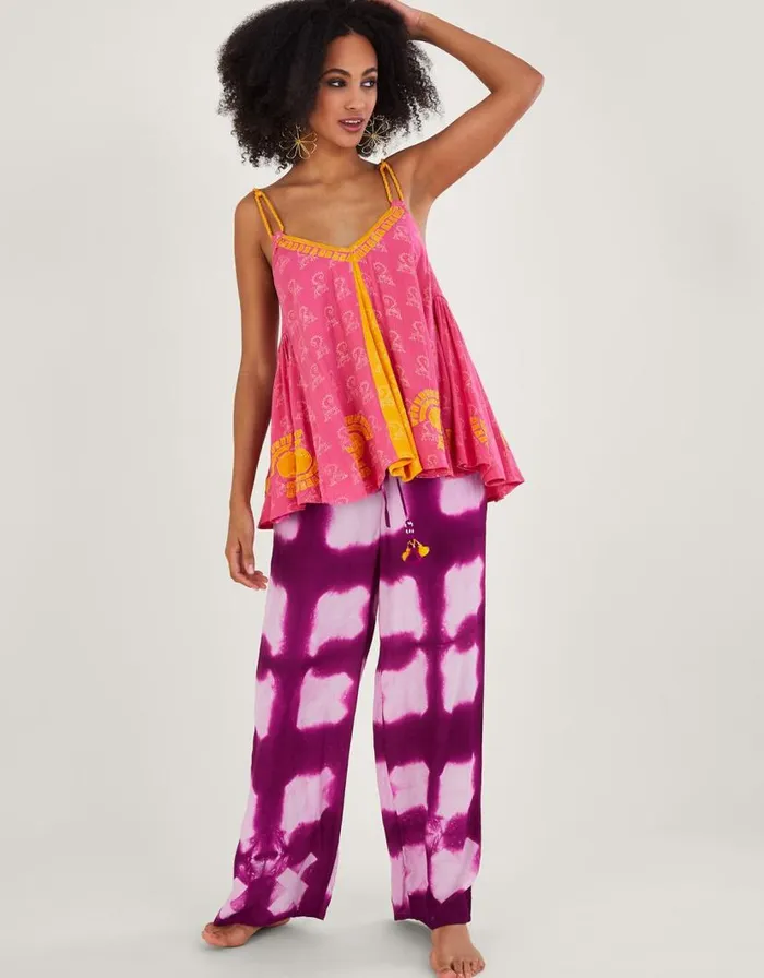 Monsoon Print Woven Strap Cami Top In LENZING ECOVERO Pink Women Tops and Blouses Monsoon Print Woven Strap Cami Top In LENZING ECOVERO Pink Women Tops and Blouses