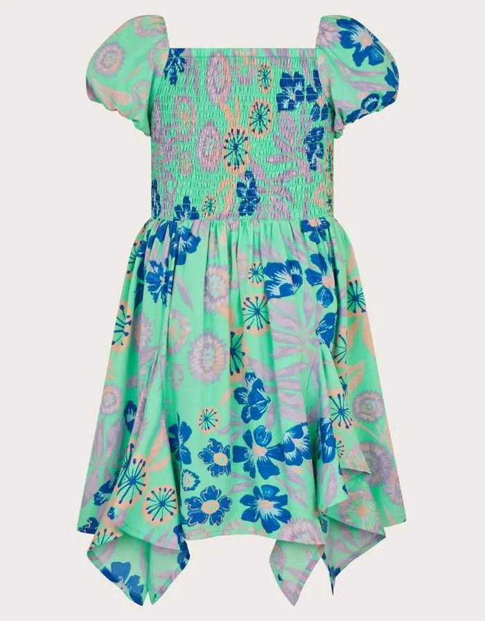Monsoon Retro Floral Dress Green Children Dresses Monsoon Retro Floral Dress Green Children Dresses