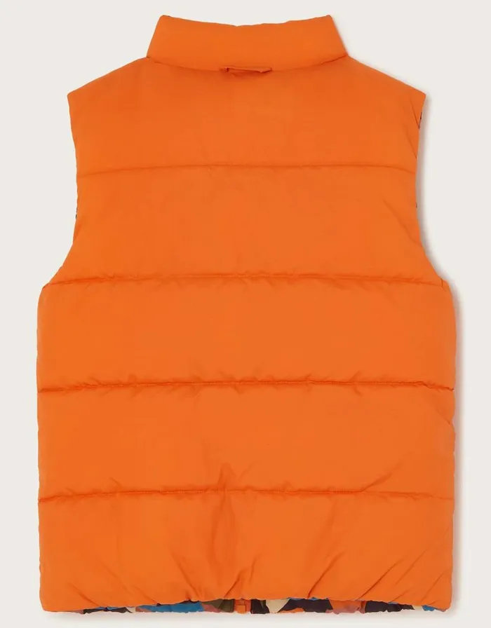 Monsoon Reversible Camo Gilet Orange Children Coats and Jackets Monsoon Reversible Camo Gilet Orange Children Coats and Jackets