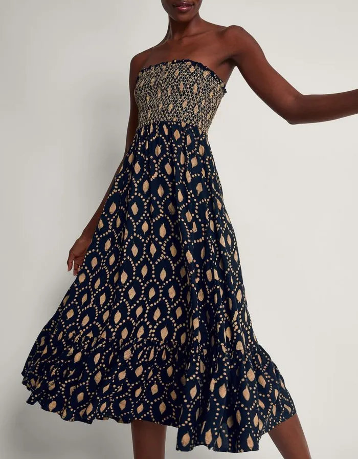 Monsoon Rhea Batik Dye Dress Black Women Beachwear and Swimwear Monsoon Rhea Batik Dye Dress Black Women Beachwear and Swimwear