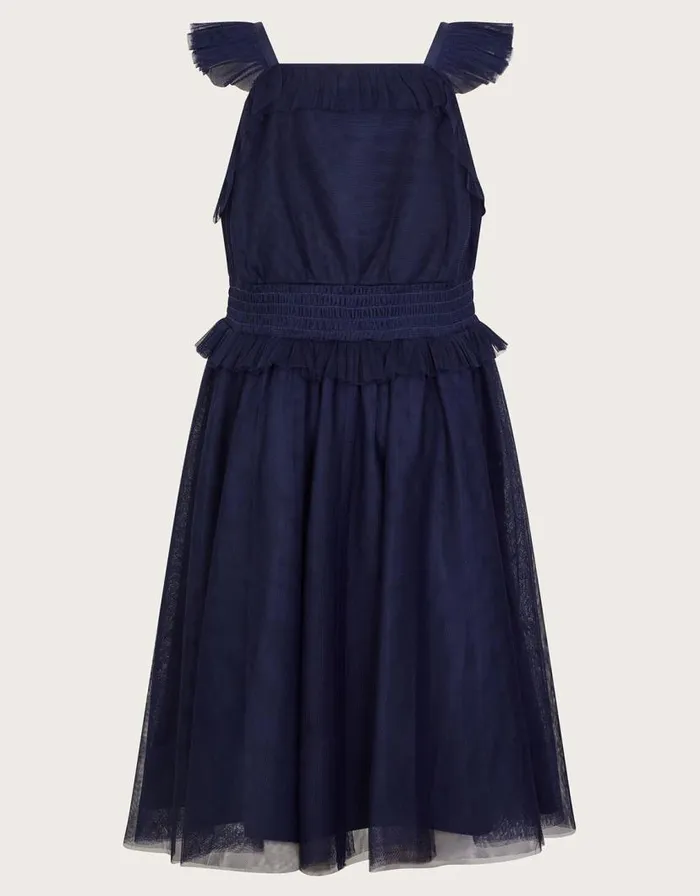 Monsoon Ria Frill Floral Sequin Dress Blue Children Dresses Monsoon Ria Frill Floral Sequin Dress Blue Children Dresses