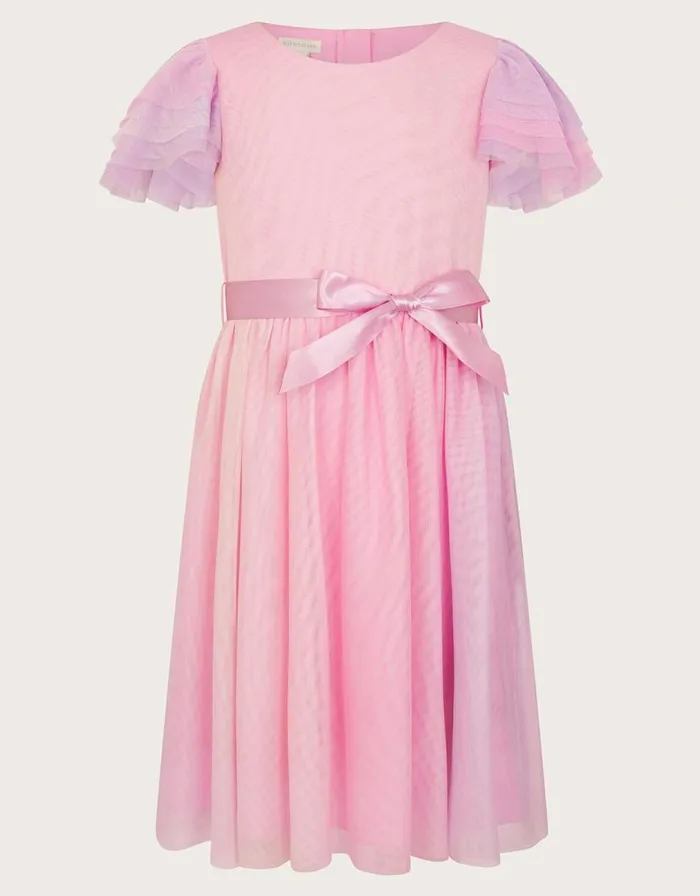 Monsoon Ruffle Sleeve Ombre Dress Purple Children Dresses Monsoon Ruffle Sleeve Ombre Dress Purple Children Dresses