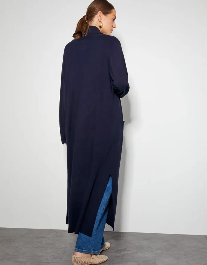 Monsoon Sade Zip Detail Longline Cardigan Blue Women Tops and Blouses Monsoon Sade Zip Detail Longline Cardigan Blue Women Tops and Blouses