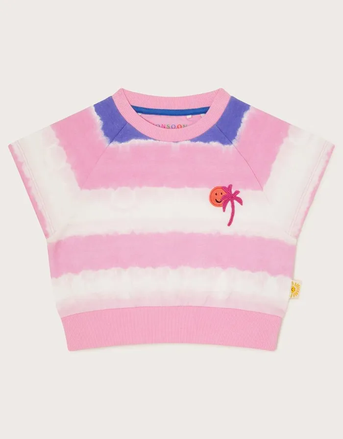 Monsoon Sadie Tie Dye Short Sleeve Sweater Pink Children Casualwear Collection Monsoon Sadie Tie Dye Short Sleeve Sweater Pink Children Casualwear Collection