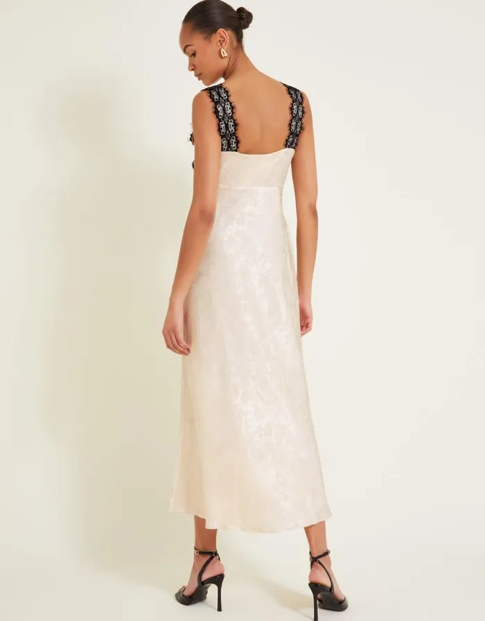 Monsoon Sandra Slip Dress Cream Women Midi Dresses Monsoon Sandra Slip Dress Cream Women Midi Dresses