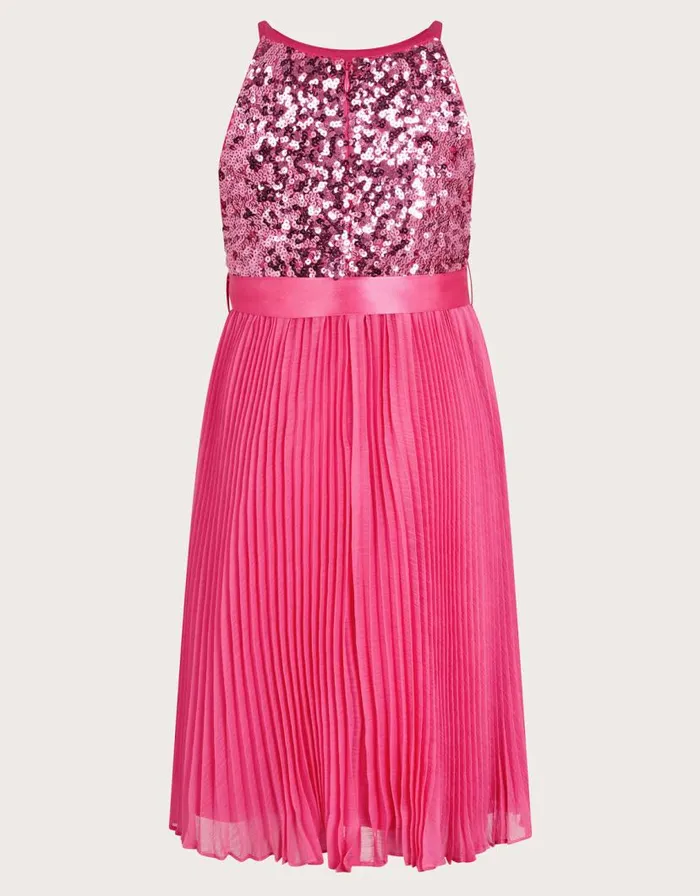 Monsoon Sequin Pleated Truth Dress Pink Children Dresses Monsoon Sequin Pleated Truth Dress Pink Children Dresses