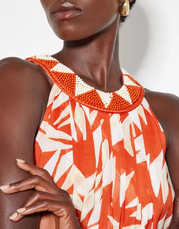 Monsoon Shelly Sleeveless Printed Maxi Dress Orange Women Casualwear Monsoon Shelly Sleeveless Printed Maxi Dress Orange Women Casualwear