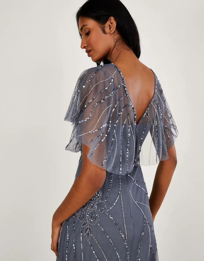 Monsoon Sienna Embroidered Shorter Length Maxi Dress Blue Women Occasionwear Monsoon Sienna Embroidered Shorter Length Maxi Dress Blue Women Occasionwear