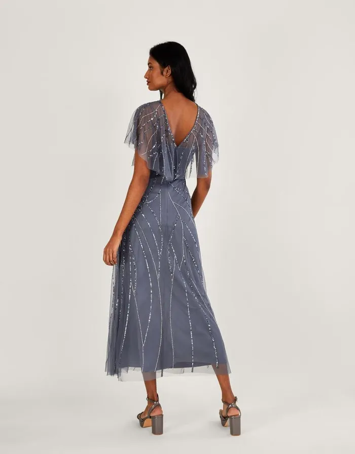 Monsoon Sienna Embroidered Shorter Length Maxi Dress Blue Women Occasionwear Monsoon Sienna Embroidered Shorter Length Maxi Dress Blue Women Occasionwear