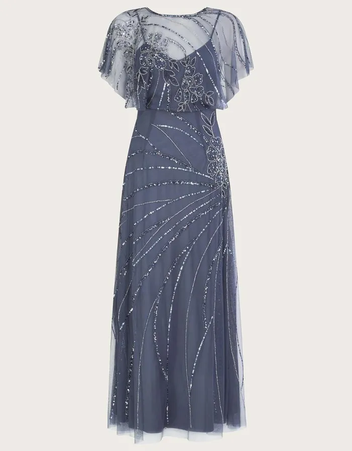 Monsoon Sienna Embroidered Shorter Length Maxi Dress Blue Women Occasionwear Monsoon Sienna Embroidered Shorter Length Maxi Dress Blue Women Occasionwear