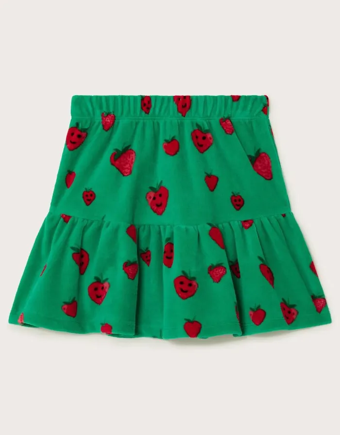 Monsoon Strawberry Velour Skirt Green Children Casualwear Collection