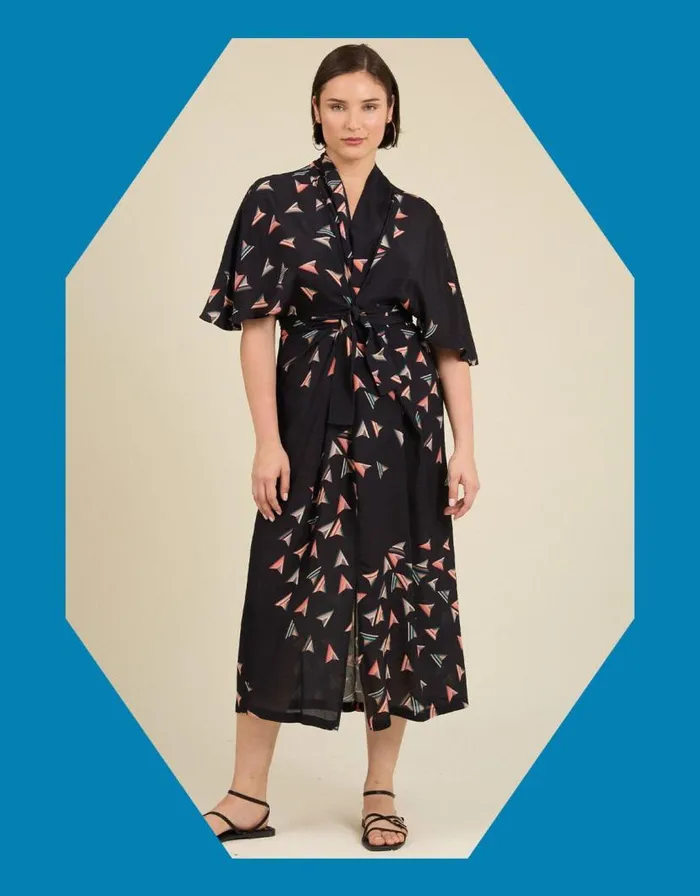 Monsoon Tallulah And Hope Print Tie Dress Black Women Occasionwear