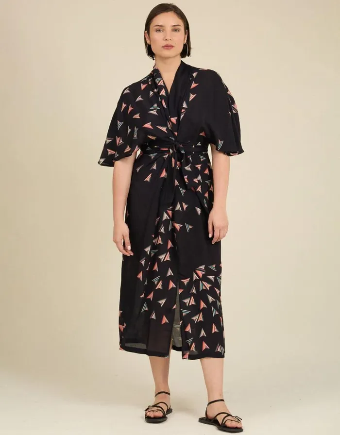 Monsoon Tallulah And Hope Print Tie Dress Black Women Occasionwear Monsoon Tallulah And Hope Print Tie Dress Black Women Occasionwear