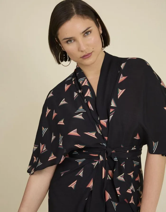 Monsoon Tallulah And Hope Print Tie Dress Black Women Occasionwear Monsoon Tallulah And Hope Print Tie Dress Black Women Occasionwear