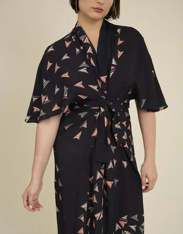Monsoon Tallulah And Hope Print Tie Dress Black Women Occasionwear Monsoon Tallulah And Hope Print Tie Dress Black Women Occasionwear