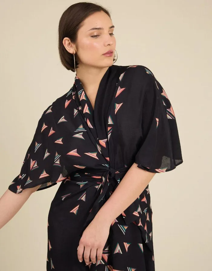Monsoon Tallulah And Hope Print Tie Dress Black Women Occasionwear Monsoon Tallulah And Hope Print Tie Dress Black Women Occasionwear