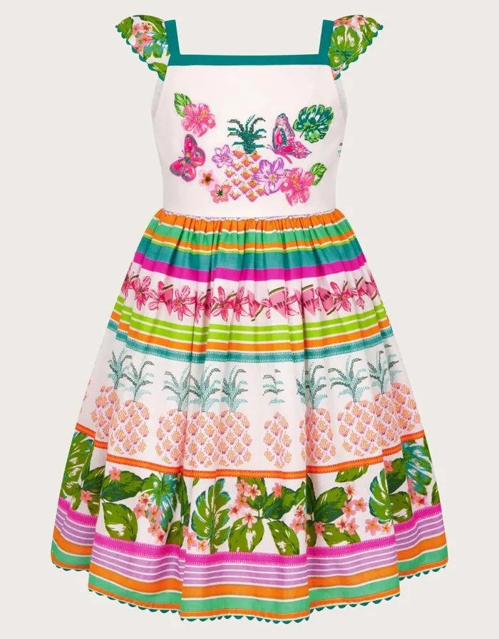 Monsoon Tropical Pineapple Dress White Children Dresses Monsoon Tropical Pineapple Dress White Children Dresses
