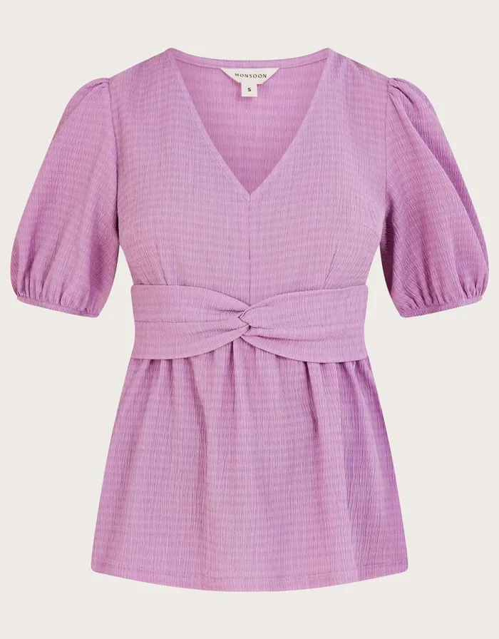 Monsoon Twist Front Jersey Top Purple Women Tops and Blouses Monsoon Twist Front Jersey Top Purple Women Tops and Blouses