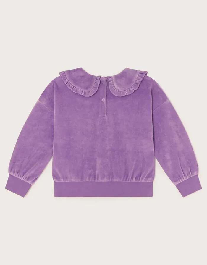Monsoon Velour Collar Top Purple Children Casualwear Collection Monsoon Velour Collar Top Purple Children Casualwear Collection