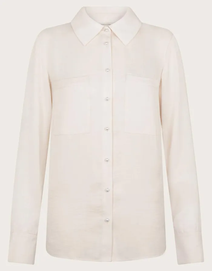 Monsoon Wilma PearlButton Long Sleeve Shirt Women Tops and Blouses Monsoon Wilma PearlButton Long Sleeve Shirt Women Tops and Blouses