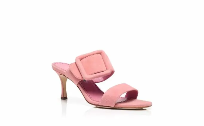Mules Women Manolo Blahnik GABLELight Pink Suede Open Toe Mules Mules Women Manolo Blahnik GABLELight Pink Suede Open Toe Mules
