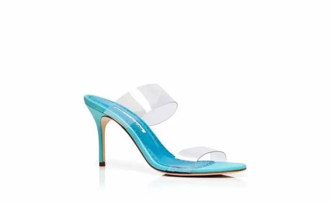 Mules Women Manolo Blahnik SCOLTOLight Blue PVC Open Toe Mules Mules Women Manolo Blahnik SCOLTOLight Blue PVC Open Toe Mules