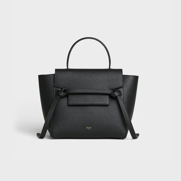 Nano Belt Bag In Grained Calfskin Black Women CELINE BELT BAG