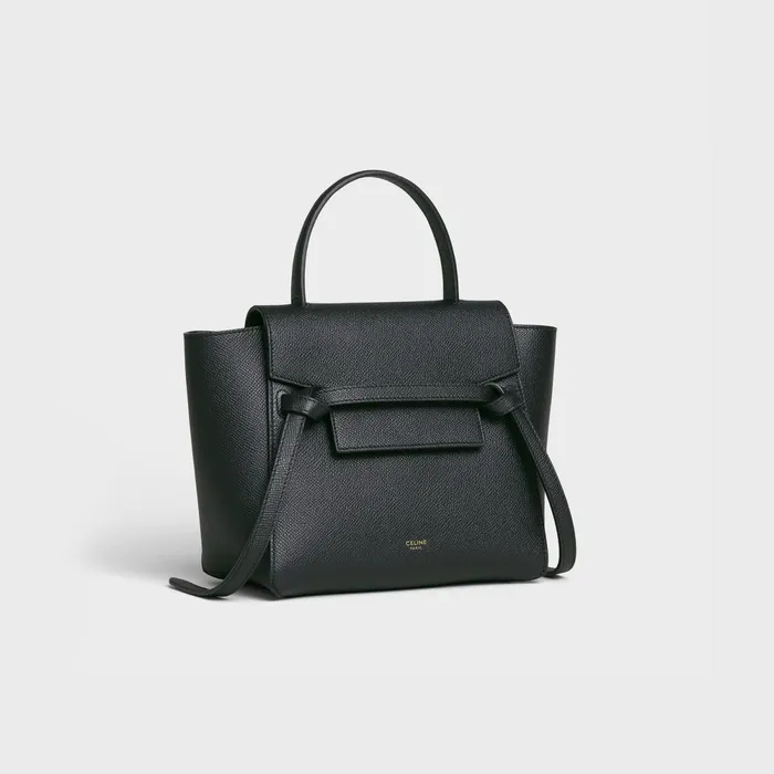 Nano Belt Bag In Grained Calfskin Black Women CELINE BELT BAG