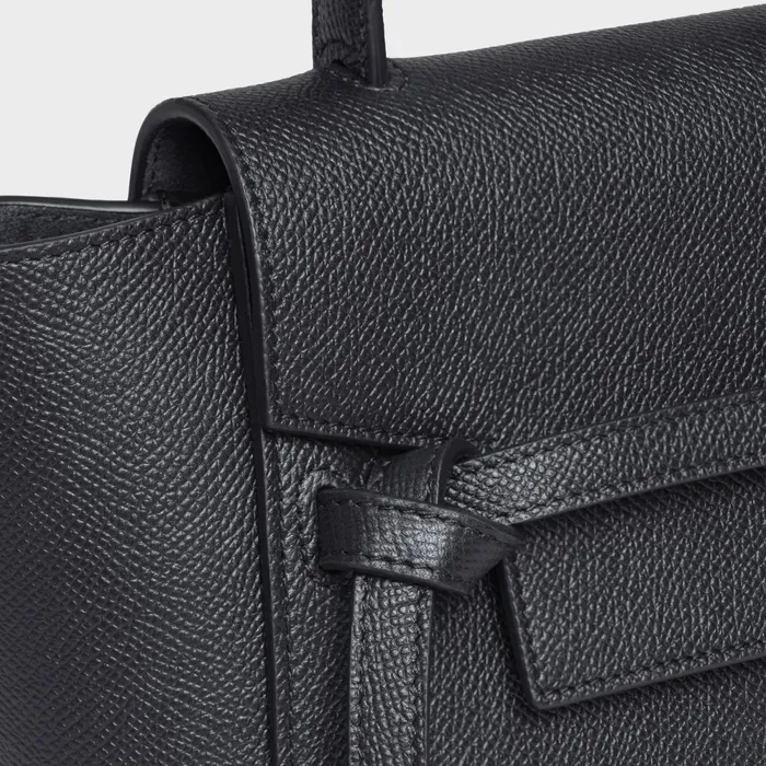 Nano Belt Bag In Grained Calfskin Black Women CELINE BELT BAG