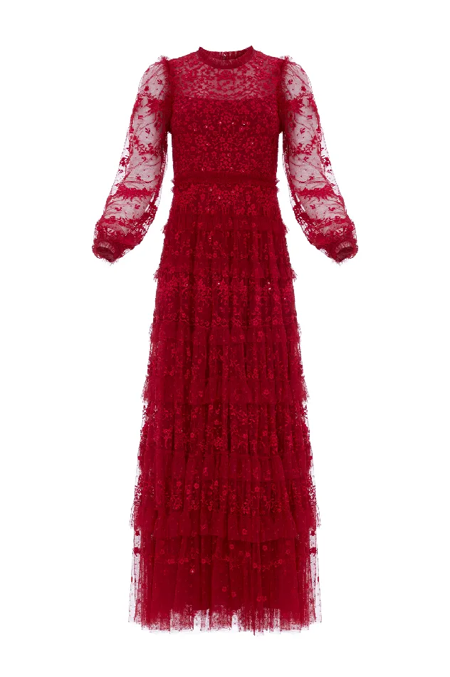 Needle and Thread Blossom Lace Ankle Gown Red Women Exclusives