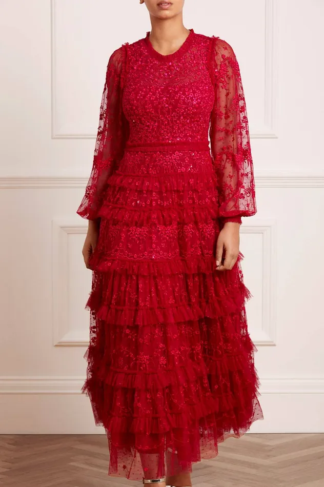 Needle and Thread Blossom Lace Ankle Gown Red Women Exclusives