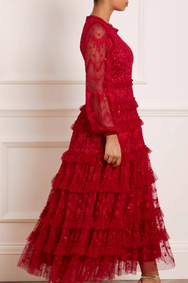Needle and Thread Blossom Lace Ankle Gown Red Women Exclusives
