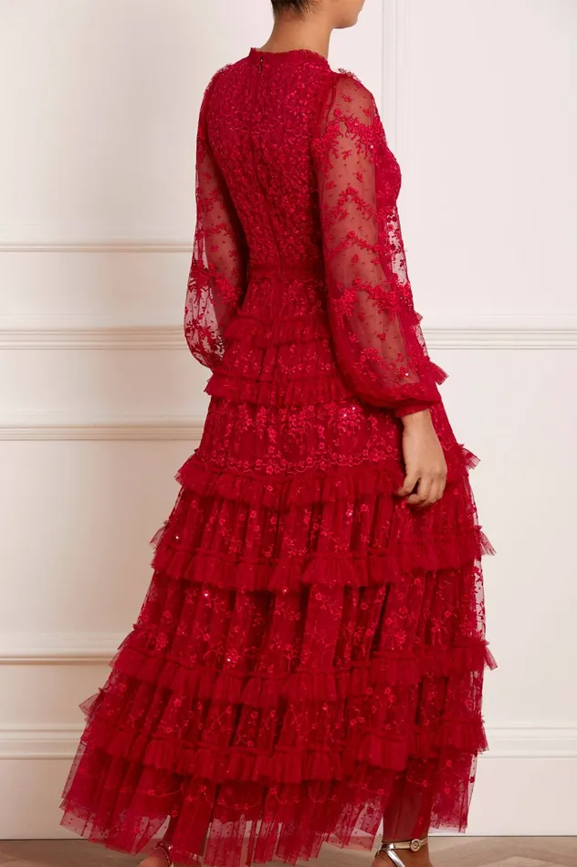Needle and Thread Blossom Lace Ankle Gown Red Women Exclusives