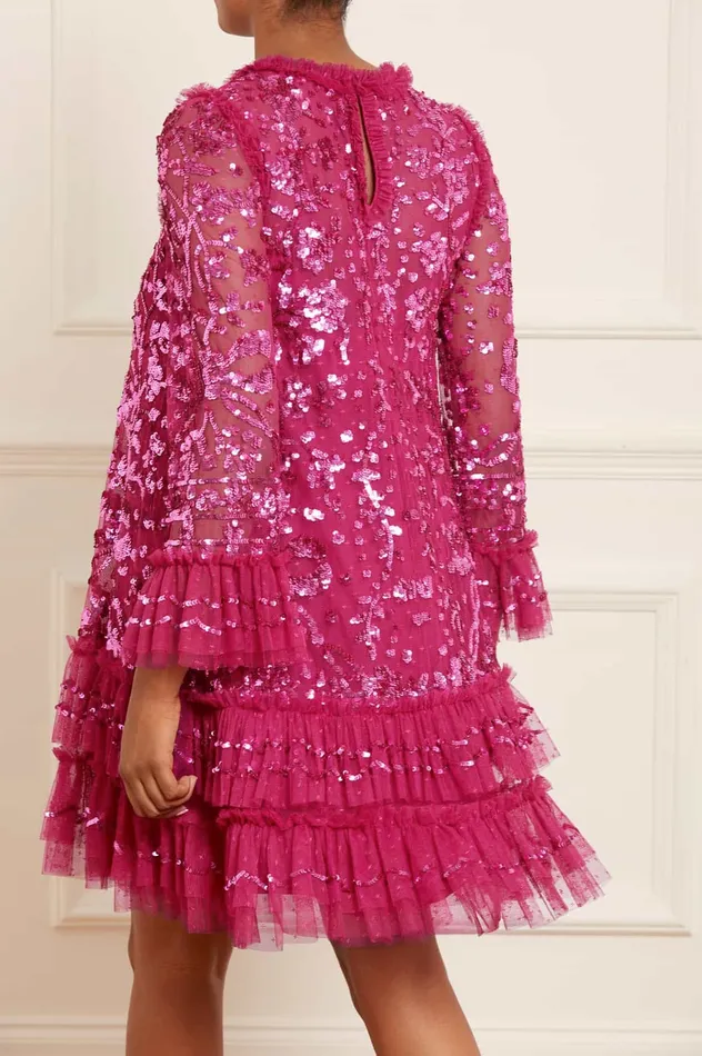 Needle and Thread Celia Long Sleeve Mini Dress Pink Women Exclusives