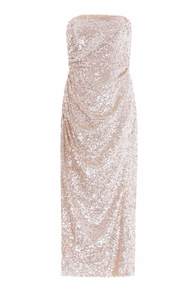 Needle and Thread Stellar Gloss Strapless Ankle Gown Gold Women Embellished Dresses Needle and Thread Stellar Gloss Strapless Ankle Gown Gold Women Embellished Dresses