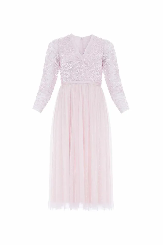 Needle and Thread Tempest Bodice VNeck Midaxi Dress Pink Women Embellished Dresses