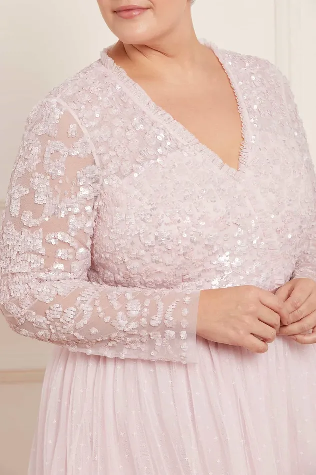 Needle and Thread Tempest Bodice VNeck Midaxi Dress Pink Women Embellished Dresses
