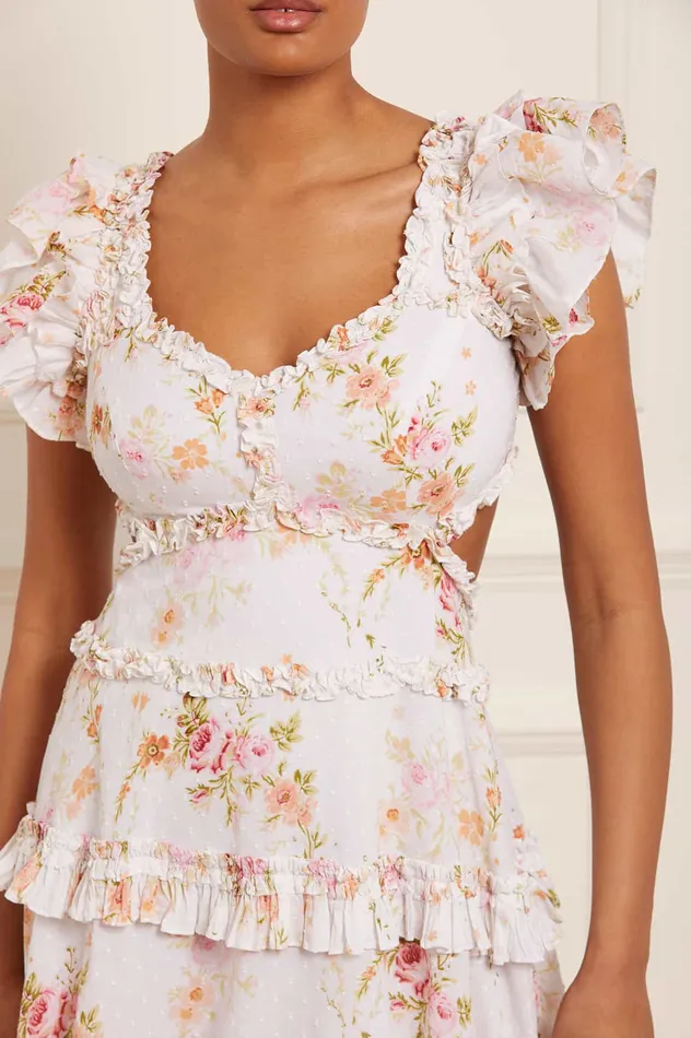 Needle and Thread Trailing Blooms Cotton Backless Ankle Gown Multi Women Day Dresses Needle and Thread Trailing Blooms Cotton Backless Ankle Gown Multi Women Day Dresses