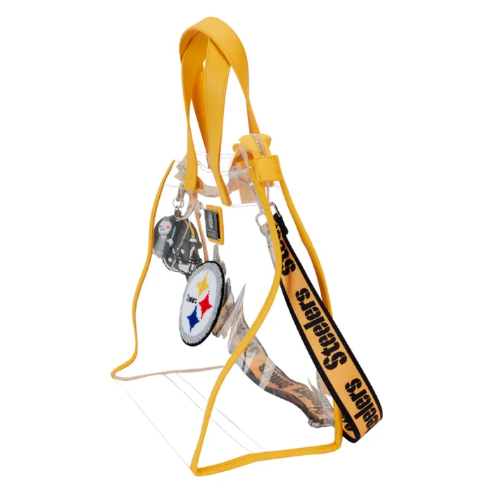 NFL Pittsburgh Steelers Clear Convertible Backpack and Tote Bag Unisex Loungefly Backpacks