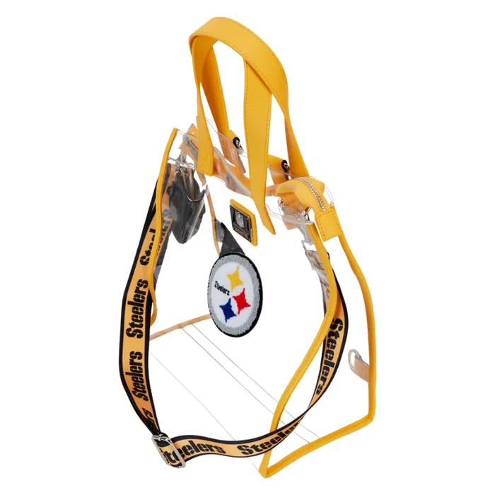 NFL Pittsburgh Steelers Clear Convertible Backpack and Tote Bag Unisex Loungefly Backpacks