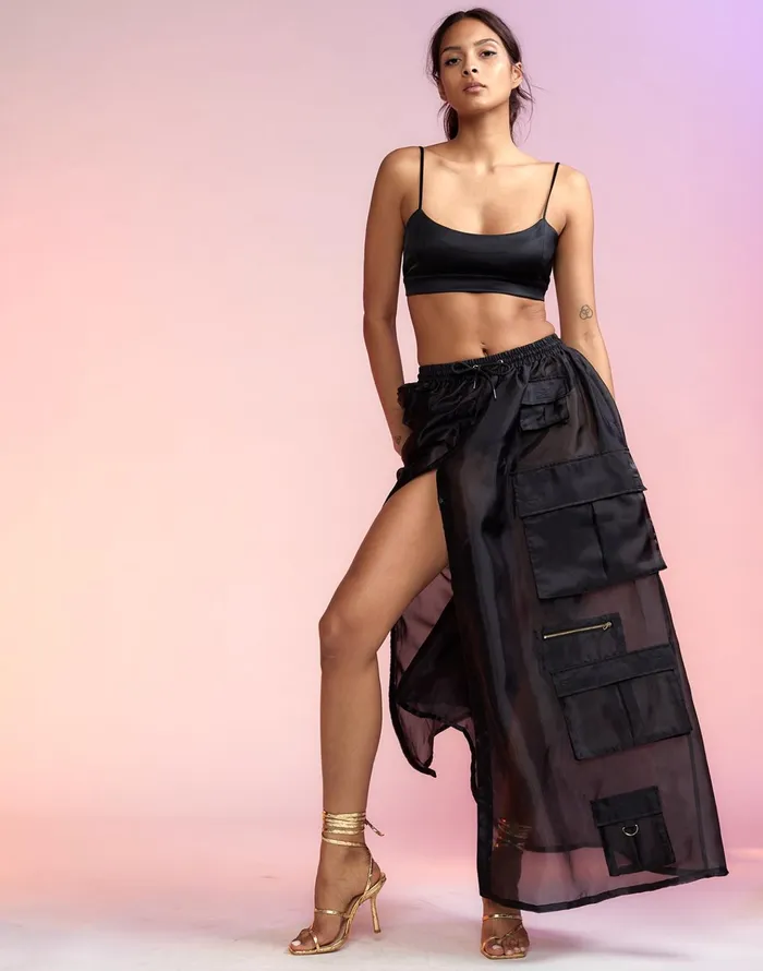Organza Cargo Skirt 8211 Black Women Cynthia Rowley Bottoms