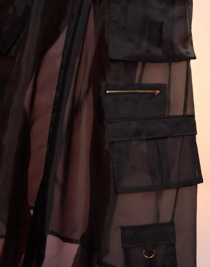Organza Cargo Skirt 8211 Black Women Cynthia Rowley Bottoms